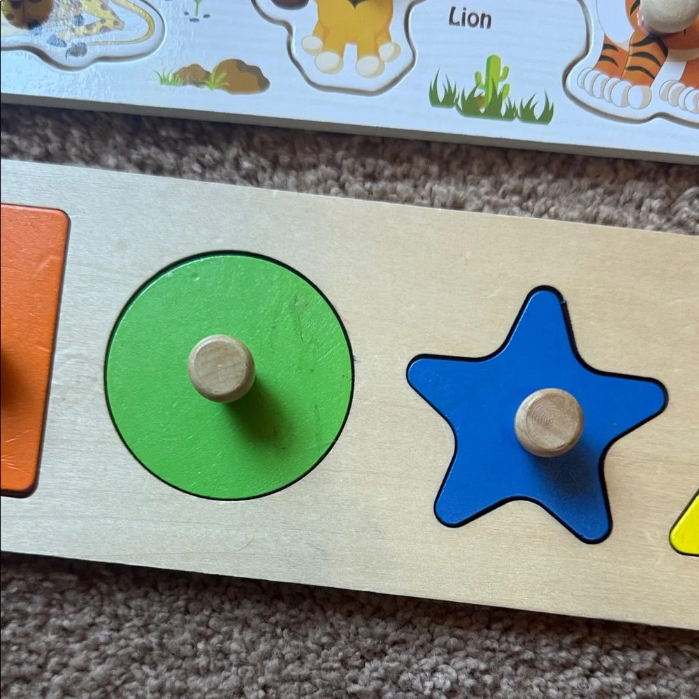 Animal and Shape Wooden Puzzle Set for Kids - Picture 6 of 7